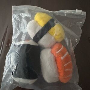 Plush Sushi Cat Toy Set - Yellow, Orange, Black, White